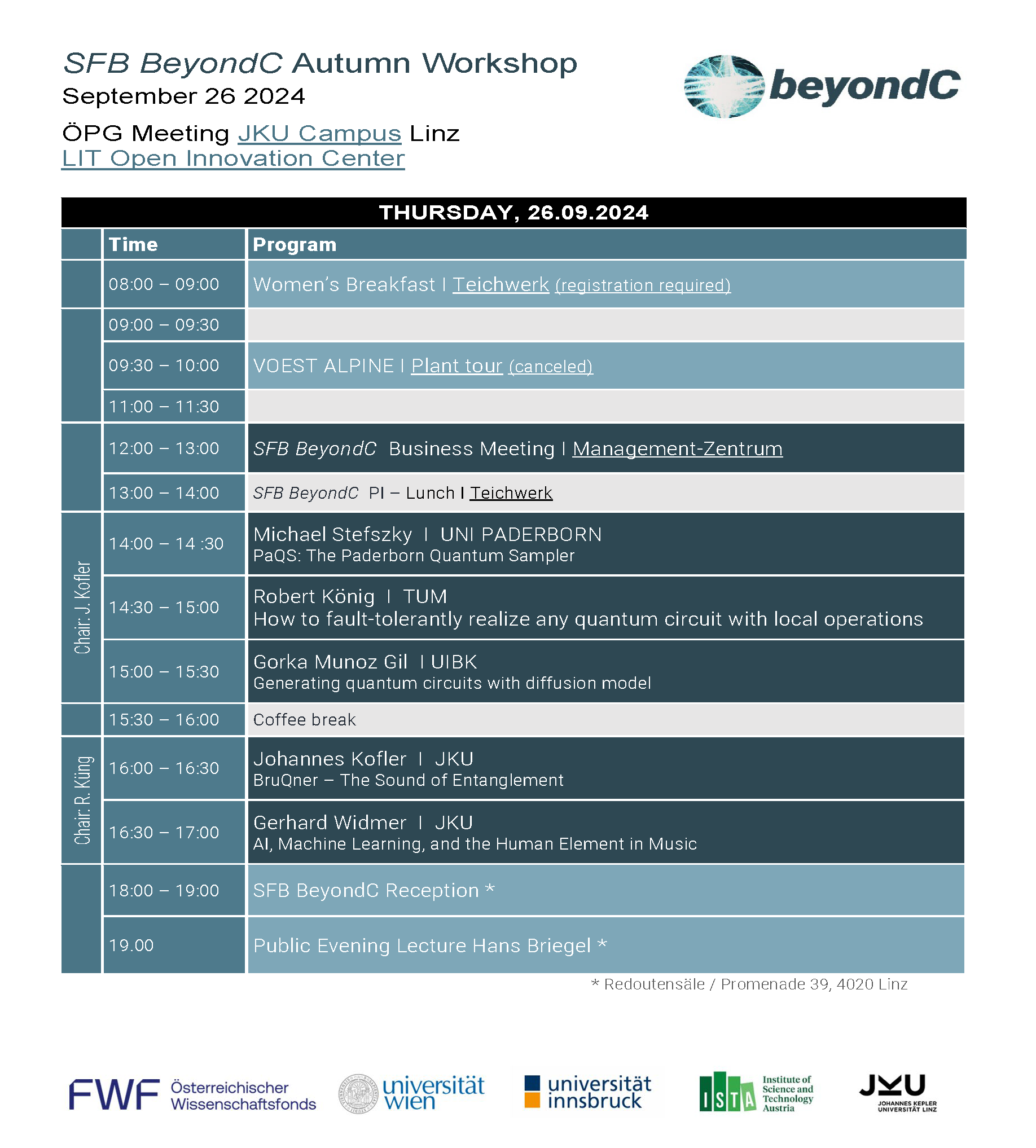 Program SFB BeyondC Autumn Workshop 2024